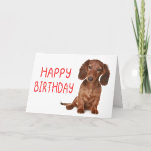 Tarjeta Feliz cumpleaños a un amante de los perros salchic