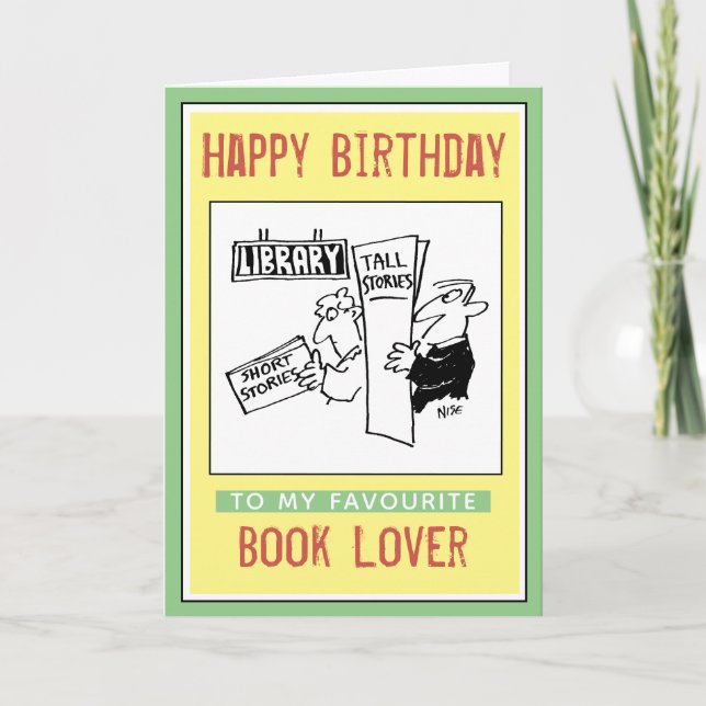 Tarjeta Feliz cumpleaños a un amante del libro (Anverso)
