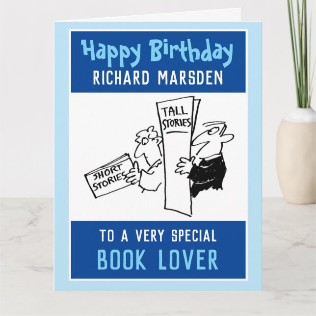 Tarjeta Feliz cumpleaños a un amante del libro (Anverso)
