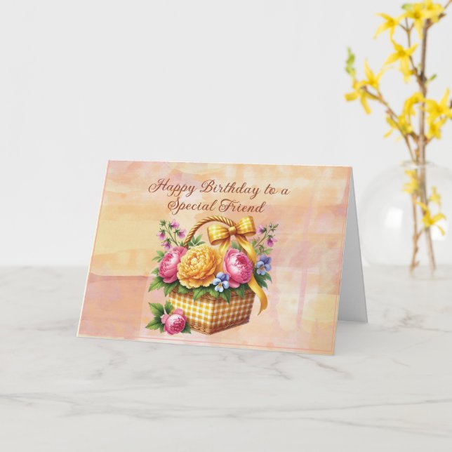 Tarjeta Feliz Cumpleaños a un Amigo Especial (flor amarilla)