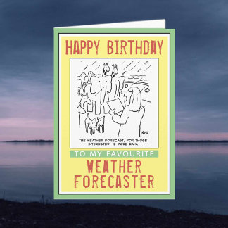 Tarjeta Feliz cumpleaños a un analista meteorológico.