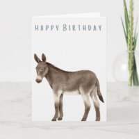 Feliz cumpleaños a un burro ilustrado a mano
