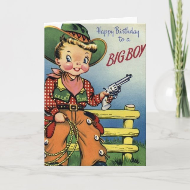 Tarjeta Feliz cumpleaños a un chico grande (Anverso)