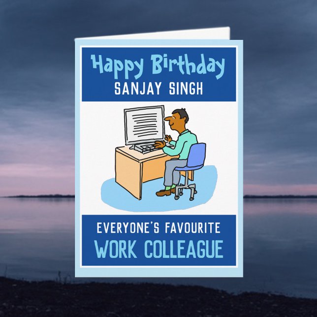 Tarjeta Feliz cumpleaños a un compañero de trabajo asiátic (Subido por el creador)