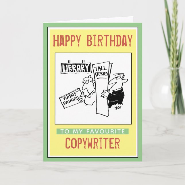 Tarjeta Feliz cumpleaños a un escritor de copias (Anverso)