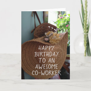 TARJETA FELIZ *CUMPLEAÑOS* A UN FAVORITO *COTRABAJADOR*