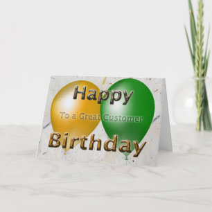 Tarjeta Feliz Cumpleaños A Un Gran Globo De Clientes