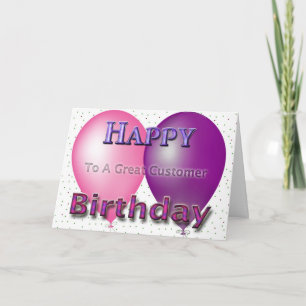 Tarjeta Feliz Cumpleaños A Un Gran Globo De Clientes