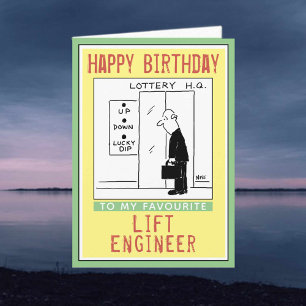 Tarjeta Feliz cumpleaños a un Ingeniero de Levantamientos.