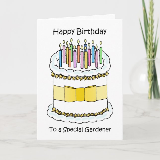 Tarjeta Feliz cumpleaños a un jardinero especial (Anverso)