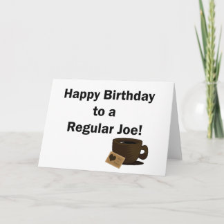 Tarjeta Feliz cumpleaños a un Joe regular