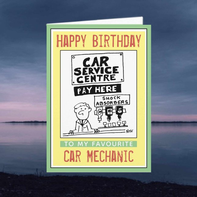 Tarjeta Feliz cumpleaños a un mecánico de coches (Subido por el creador)