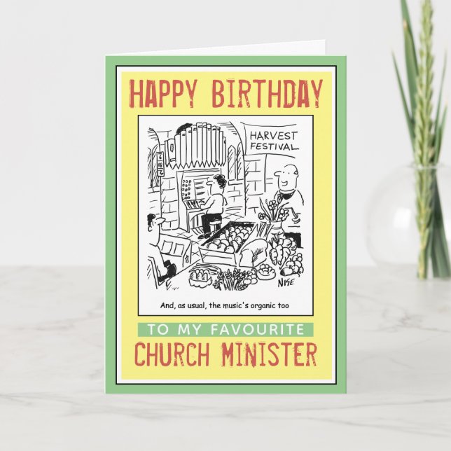 Tarjeta Feliz cumpleaños a un ministro o sacerdote de la I (Anverso)