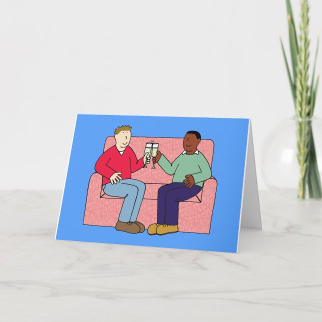 Tarjeta Feliz cumpleaños a un novio multirracial (Anverso)
