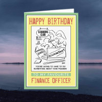Feliz cumpleaños a un oficial de finanzas