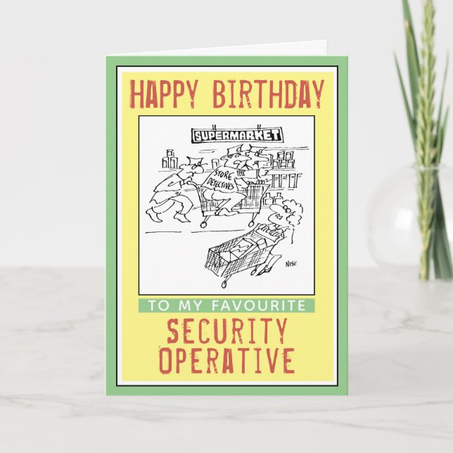 Tarjeta Feliz cumpleaños a un operador de seguridad. (Anverso)