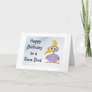 Tarjeta Feliz Cumpleaños a un Pájaro Raro - Dibujo Animado