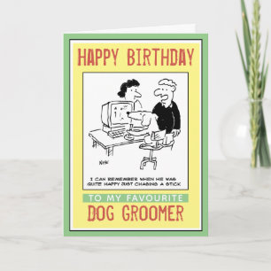 Tarjeta Feliz Cumpleaños a un Peluquero de Perros