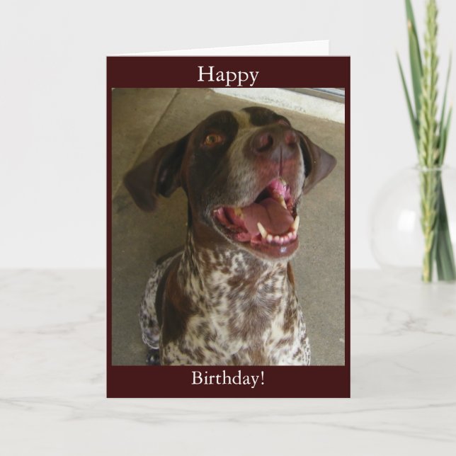 Tarjeta Feliz cumpleaños a un perro feliz (Anverso)