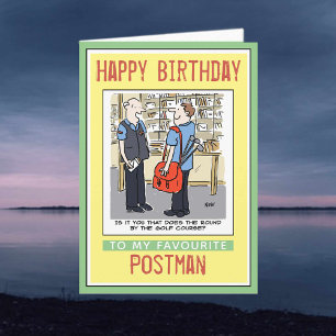 Tarjeta Feliz cumpleaños a un postman