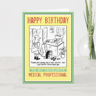 Tarjeta Feliz cumpleaños a un profesional médico