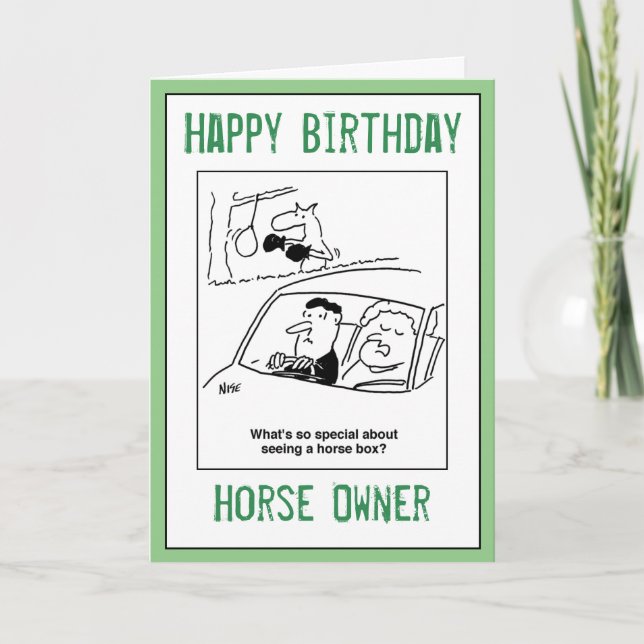 Tarjeta Feliz cumpleaños a un propietario de caballo (Anverso)