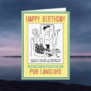 Tarjeta Feliz cumpleaños a un propietario de un pub.