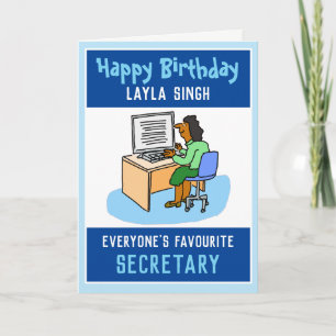 Tarjeta Feliz cumpleaños a un secretario asiático