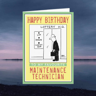 Tarjeta Feliz cumpleaños a un técnico de mantenimiento.