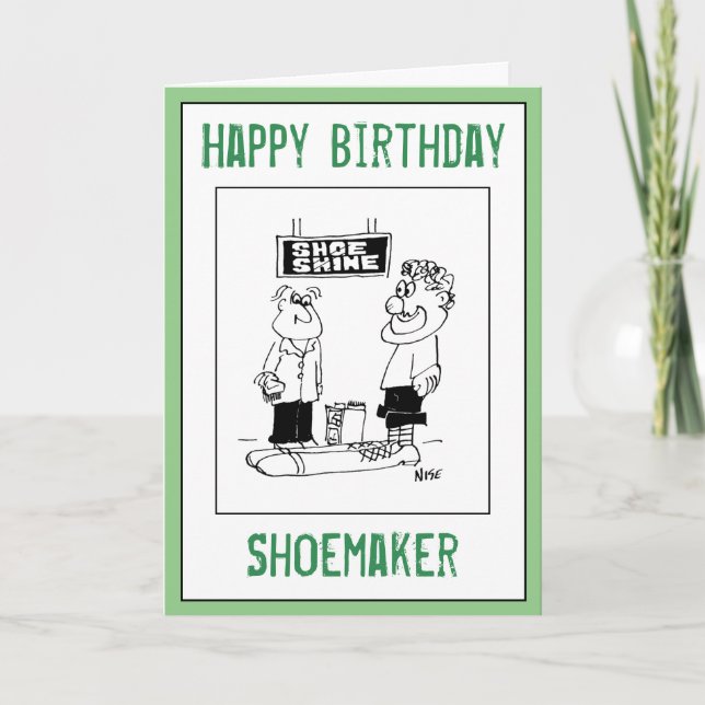 Tarjeta Feliz cumpleaños a un zapatero (Anverso)