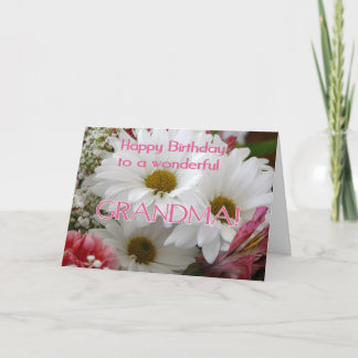 Tarjeta ¡Feliz cumpleaños a una abuela maravillosa!-Daisie