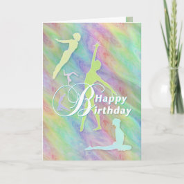 Tarjeta Feliz cumpleaños a una encantadora gimnasta