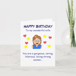 Tarjeta Feliz cumpleaños a una esposa maravillosa.