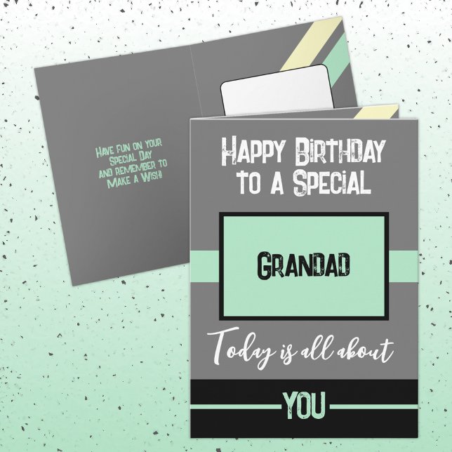 Tarjeta Feliz cumpleaños a una menta gris especial de gran (Subido por el creador)