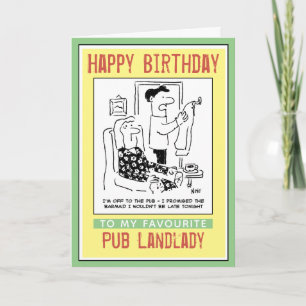 Tarjeta Feliz cumpleaños a una señora del pub.