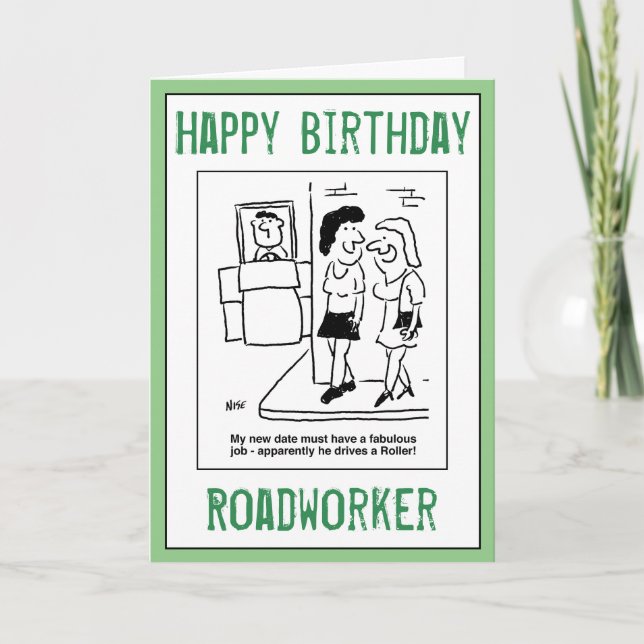 Tarjeta Feliz cumpleaños a una trabajadora de caminos. (Anverso)