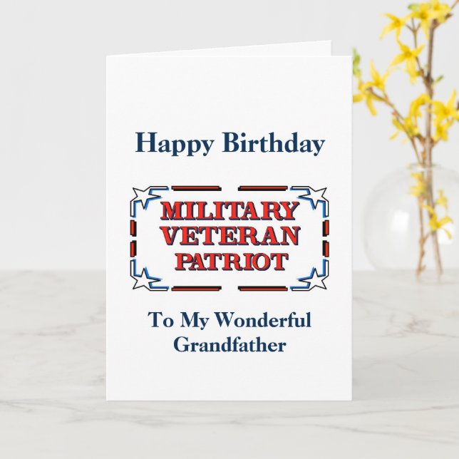 Tarjeta Feliz cumpleaños a veterano abuelo Card (flor amarilla)