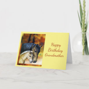 Tarjeta Feliz cumpleaños, abuela ecuestre