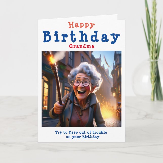 Tarjeta Feliz cumpleaños, abuela - Editable. (Anverso)