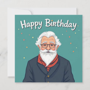 Tarjeta Feliz cumpleaños abuelo azul
