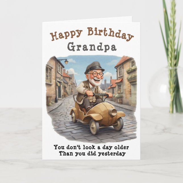 Tarjeta Feliz cumpleaños abuelo - Editable. (Anverso)