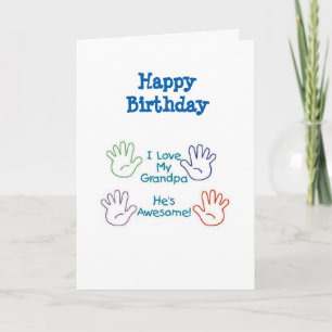 Tarjeta Feliz cumpleaños abuelo - manos