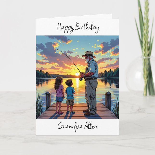 Tarjeta Feliz cumpleaños, abuelo personalizado (Anverso)