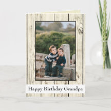 Feliz cumpleaños Abuelo Rustic Wood Photo