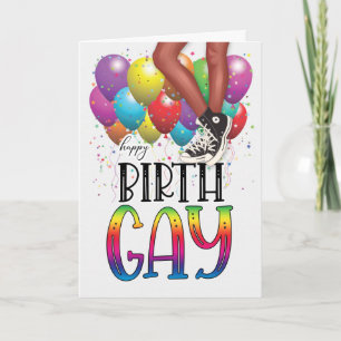 Tarjeta Feliz cumpleaños adolescente afroamericano gay