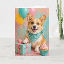 Feliz cumpleaños adorable Corgi galés