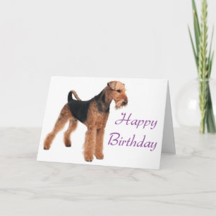 Tarjeta Feliz Cumpleaños Airedale Terrier Cachorro Perro M