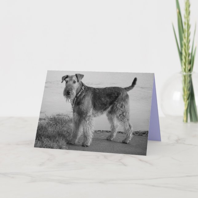 Tarjeta Feliz cumpleaños Airedale Terrier Puppy Dog Card (Anverso)