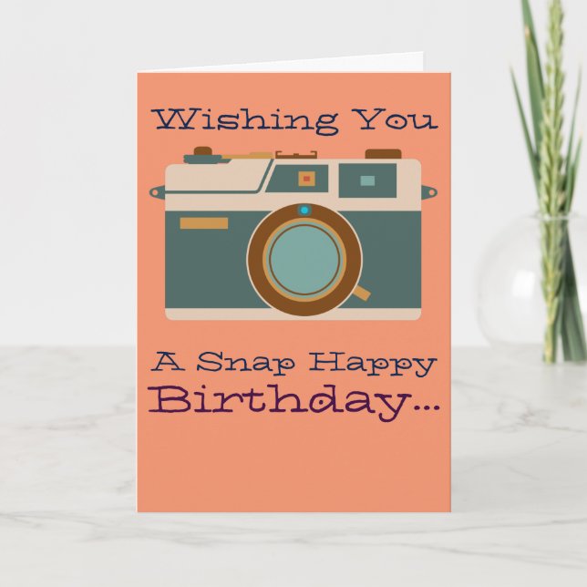 Tarjeta Feliz cumpleaños al amante de la fotografía (Anverso)
