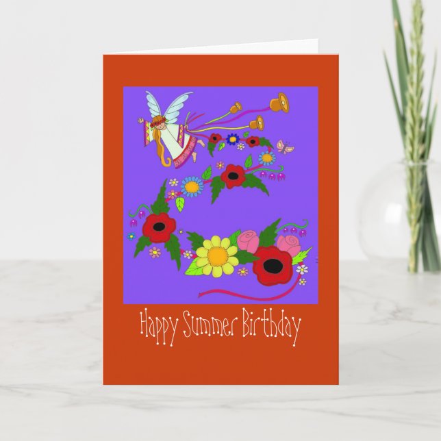 Tarjeta Feliz cumpleaños al arte folclórico ucraniano (Anverso)